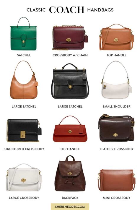 types of coach bags|older style coach bags.